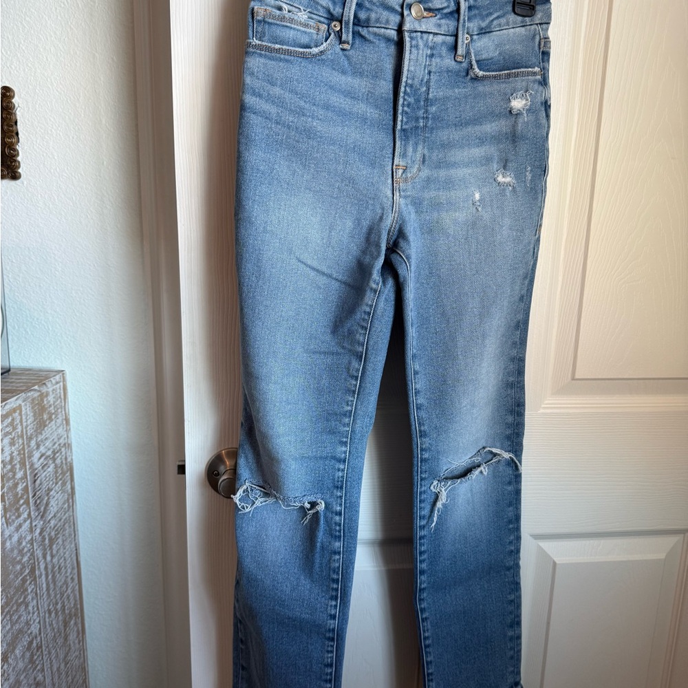 Classic Blue Distressed Women's Jeans